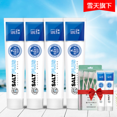 【雪天盐家】海盐美白牙膏160g*4支