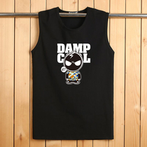 Day special price sleeveless vest men loose sports fitness cotton size sleeveless T-shirt trend Waistle base shirt