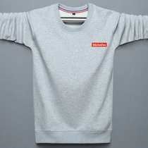 Autumn and winter plus velvet thickened warm middle-aged and elderly large size sweater mens long sleeve T-shirt casual mens coat