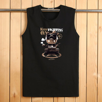 Cotton sleeveless vest men Sports Leisure sweat absorption breathable bottoming fitness chopping sleeve men sleeveless T-shirt