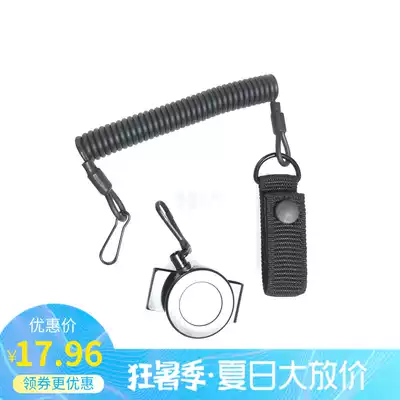Universal telescopic safety reinforced anti-lost and anti-grab elastic wire rope gun series flashlight telescopic keychain lanyard