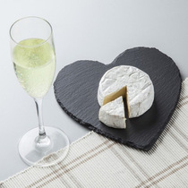 Natural blue stone slate Western plate flat plate blue slate steak meal coaster mat plate mat barbecue stone plate custom cultural fossil