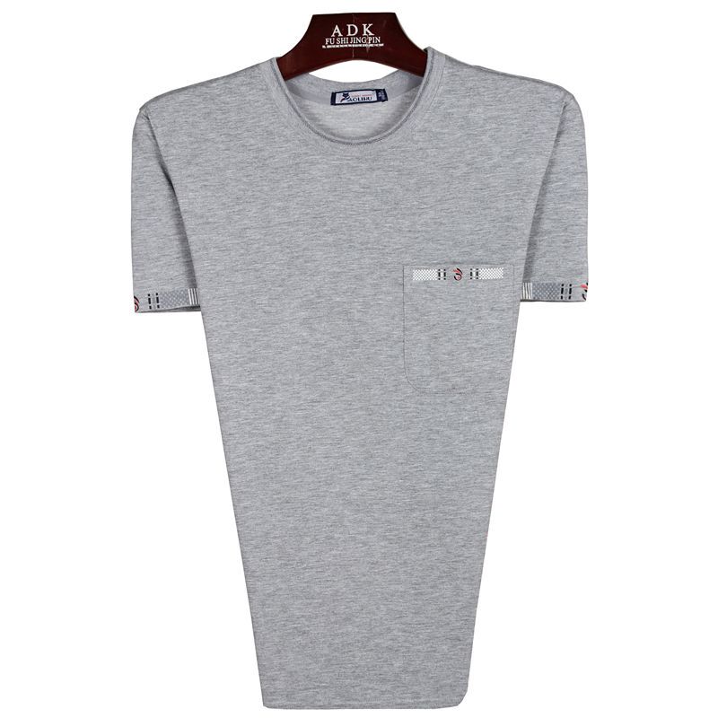 2024 High-End Middle-Aged and Elderly Men's Cotton Casual Short-Sleeved T-Shirts for Dads Loose Modal Undershirts