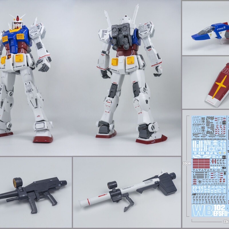 Reprint of Fang Da Jing's 1/35 Gundam Prototype. This Reprint Comes with an Extra-Large Version of the Decals for Color Modification