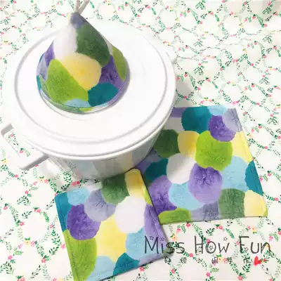 Japanese style iron pot anti-hot gloves Triangle pot grab hat type pot cap square insulation coaster table mat pot mat