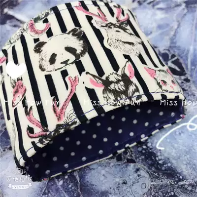 Eco-friendly beverage bag Blue and white striped dot cute zoo panda elephant cat coffee hand-cranked cup holder