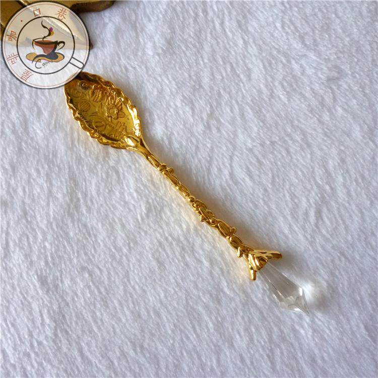 Foreign trade original gold coffee spoon court style gold plated small spoon of fine zinc alloy with a spoon of exquisite zinc