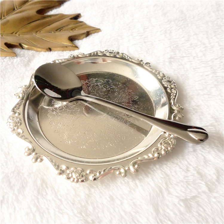 Foreign Trade 304 Stainless Steel Coffee Spoon Cute Drop Shaped Sweet Spoons Coffee Stirring Spoon Baby Deputy Food Tablespoon