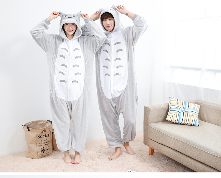 Phim hoạt hình Bộ đồ ngủ Xiêm Nữ Mùa thu Khủng long Pikachu Nam Sinh viên trưởng thành Cặp đôi dễ thương Căn hộ Flannel Animal bộ đồ sz to cho nam