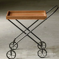 Nội thất retro rèn sắt ăn xe sáng tạo bánh xe rắn gỗ xe đẩy nhà hàng xe đẩy - FnB Furniture 	chân bàn nâng hạ	