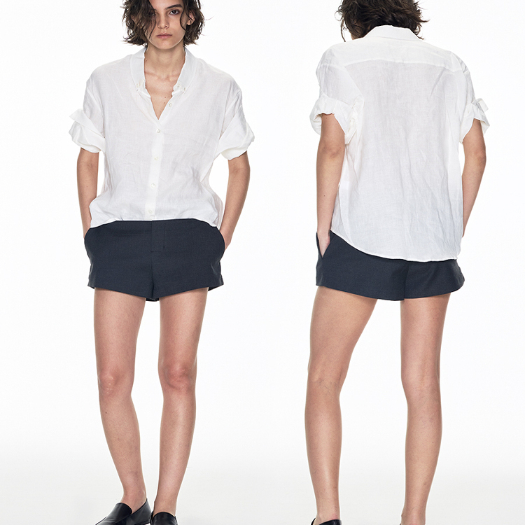 Hand-Rolled Short-Sleeved Shirt (Linen)