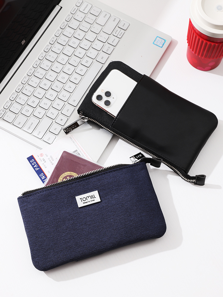 Passport charter ticket Passport holder Mobile phone abroad carry-on bag Multi-function document storage bag Portable small travel card bag