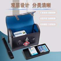 Large leather diagnosis bag large capacity medicine box empty box kraft box first aid box veterinary box