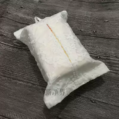 Custom high-end lace large hanging handmade fabric cotton and linen removable toilet paper cover car tissue box household tissue bag