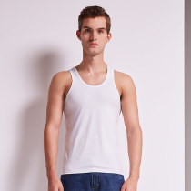 Sports vest men solid color modal ice silk round neck fitness base simple and versatile sleeveless Kasenlan new summer