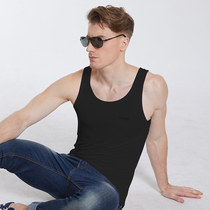 Young mens vest sports fitness solid color slim sleeveless base inside and outside to wear Carson Lan summer Modal