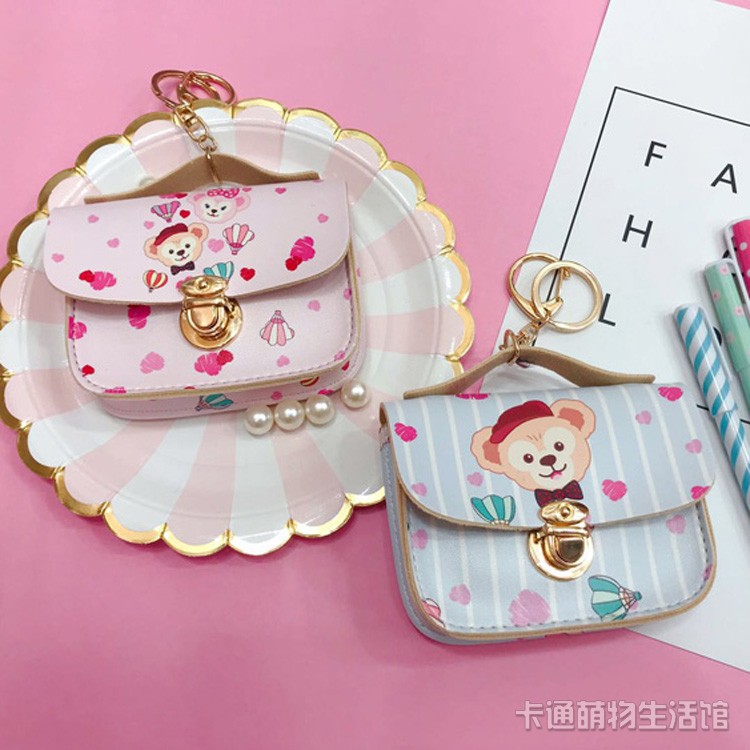 Phim hoạt hình KT Melody Gemini Chó tai lớn Unicorn Mickey Keychain Coin Coin Minnie Minnie Túi nhỏ ví da nữ