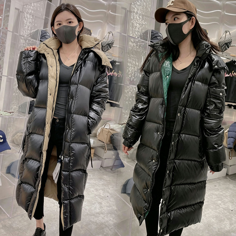 26S Premium Moncler Goose down Jacket Women's Extra Long Black Gold Men's Maya Thickened Puffer Coat