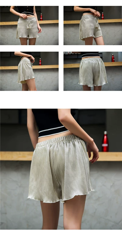 Bikini đồng hành cùng quần boxer nữ quần lửng dây đai cao eo thon bụng quần bơi nữ - Quần bãi biển
