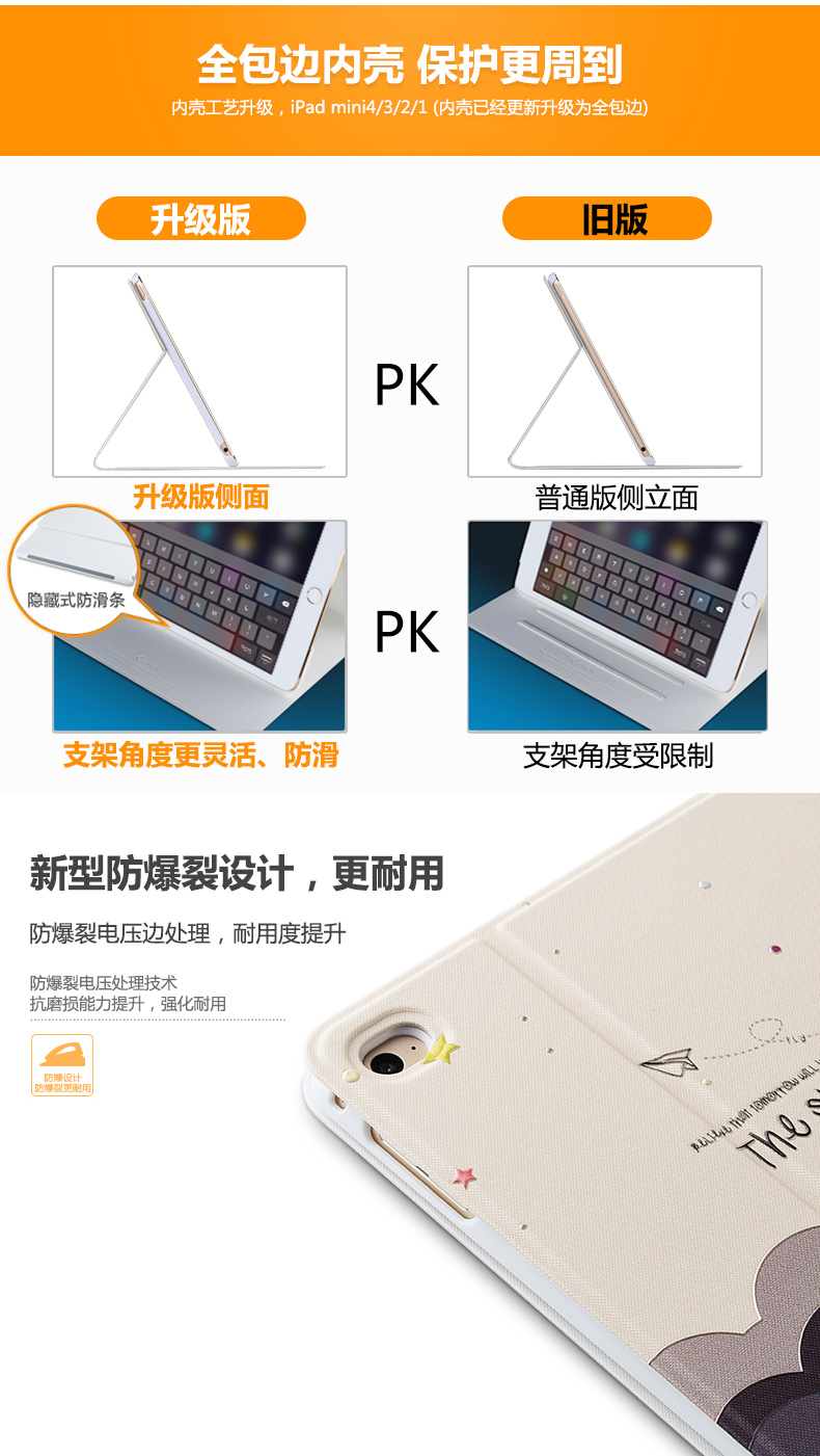 iPad mini4 3 bảo vệ tay áo nhỏ của Apple tablet vỏ đỏ ròng viền hoàn toàn mới iPadmini2 1 Ngủ iPod bao da vỏ thả sức đề kháng iapd All Inclusive Vua pad mỏng nữ mô hình - Phụ kiện máy tính bảng bàn phím logitech cho ipad