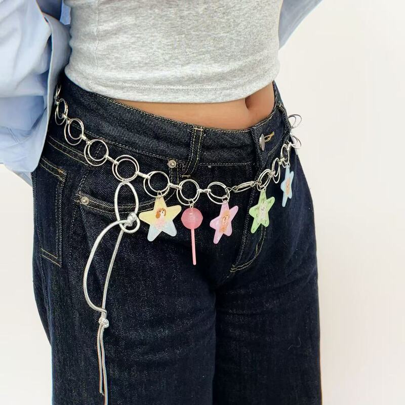 Childlike and Cute Y2K Hot Girl Pants Chain with Y2K Elements, Star and Puppy Design, Sweet and Cool Design Chain