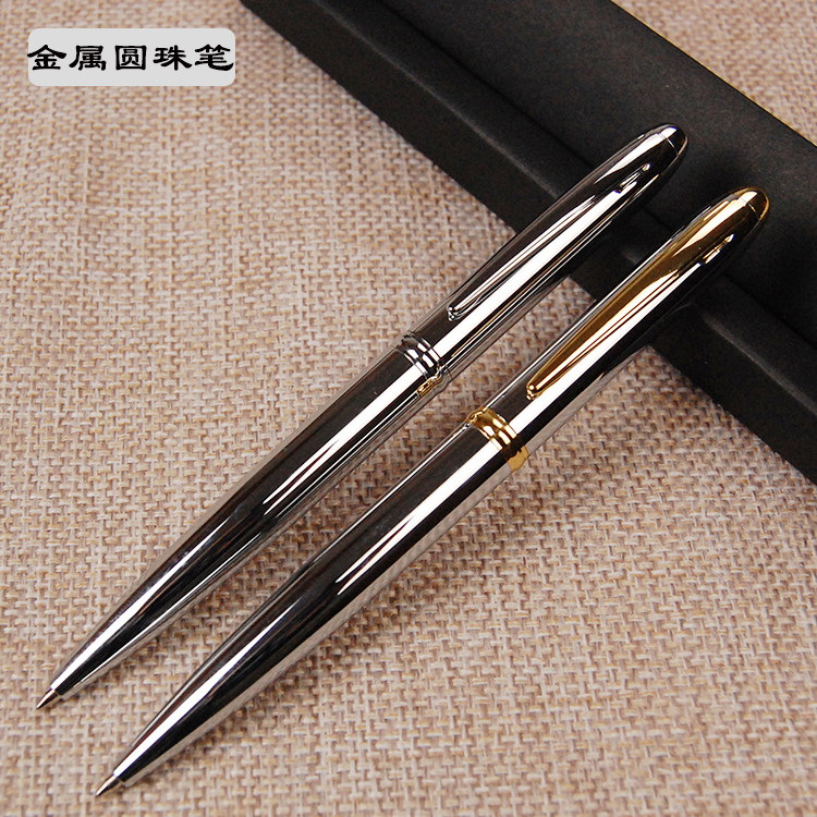 Foreign trade single metal ballpoint pen brass pen rotating core G2 specification refill can be replaced neutral refill feel good
