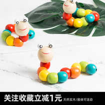 Small worm bug Childrens wood toy emulation Seven colorful worm deformation twisting caterpillars young children Early education Puzzle Gaming Presents
