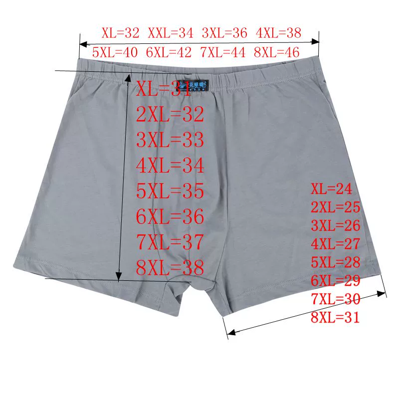 Quần lót nam 5 quần sịp quần short cotton cũ trung niên cotton cao eo quần rộng thoáng khí