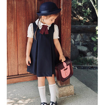 21 Summer childrens college style vest dress girl dress Princess skirt A- line dress short sleeve shirt set tide