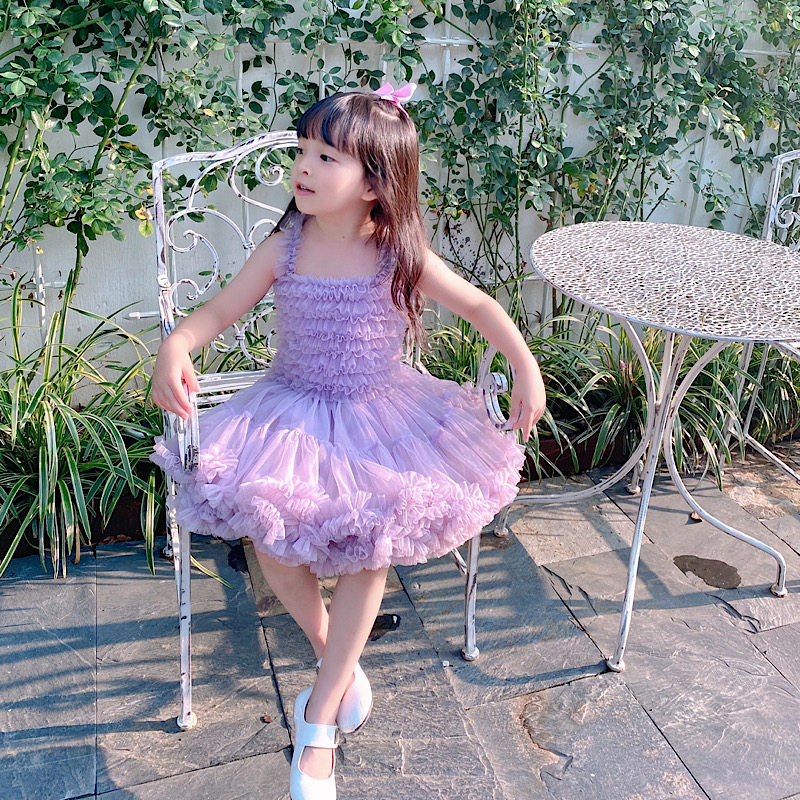 Girl Baby Xia Lian Clothing Tutu Skirt Princess Fluffy Yarn Cake Skirt Gown Birthday Dress Vest Dress