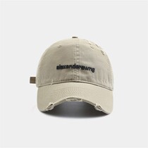 DILARA ROUJE Designer Distressed Baseball Cap Womens Summer Casual Fashion Versatile Sun Visor Peaked Cap