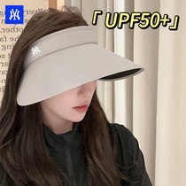 Hong Kong trendy brand hat womens matte black plastic large brim sunshade empty top hat outdoor sun protection UV sun hat