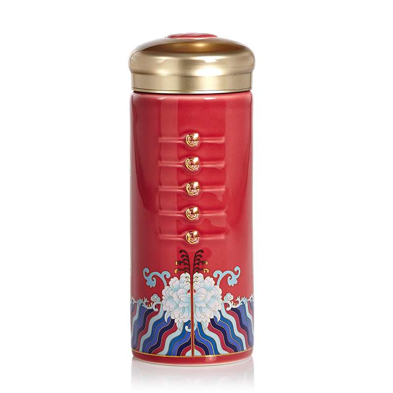 Do Tang Xuan porcelain the icing on the cake with accompanying cup with cover ceramic female cup contracted creative fine gold cup