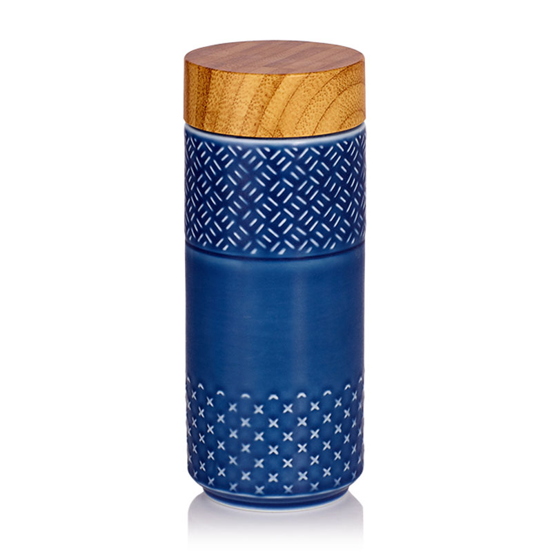 Do Tang Xuan porcelain day day up with a cup of double 350 ml imitation wood grain ceramic drinking cups