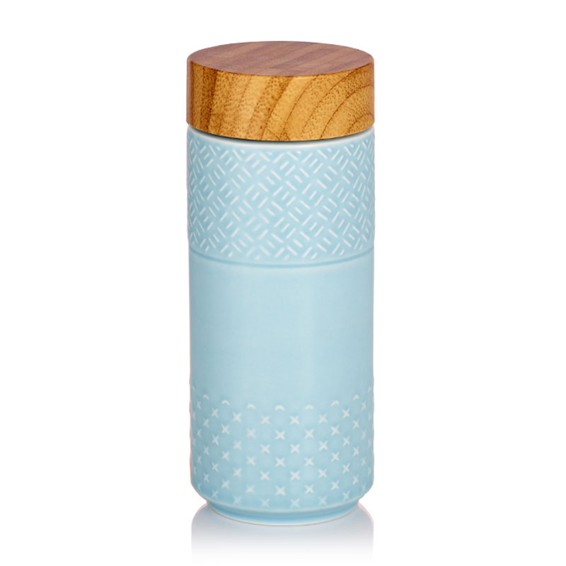 Do Tang Xuan porcelain day day up with a cup of double 350 ml imitation wood grain ceramic drinking cups
