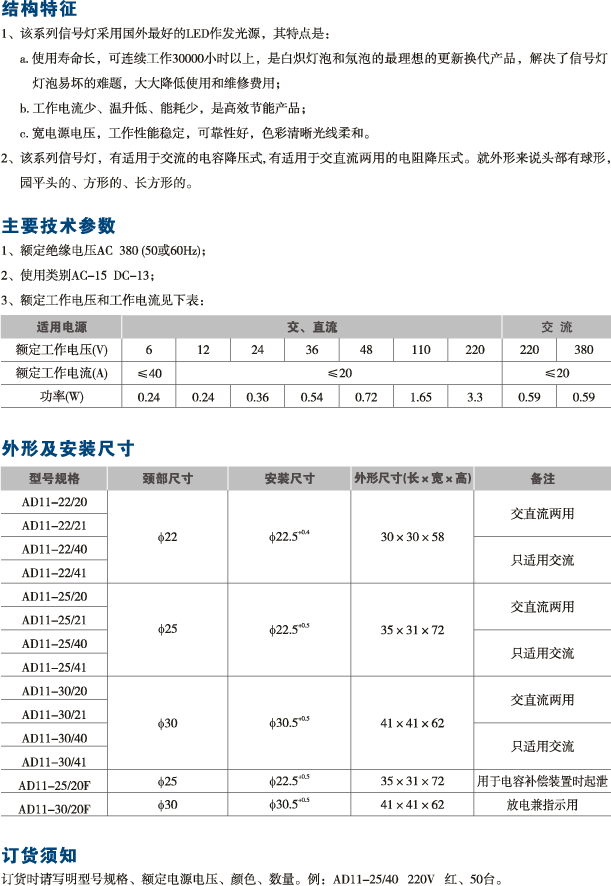 AD11系列信號燈
