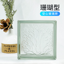 Jinghua coral pattern hollow glass brick Non-toxic transparent square living room bathroom partition wall creative screen
