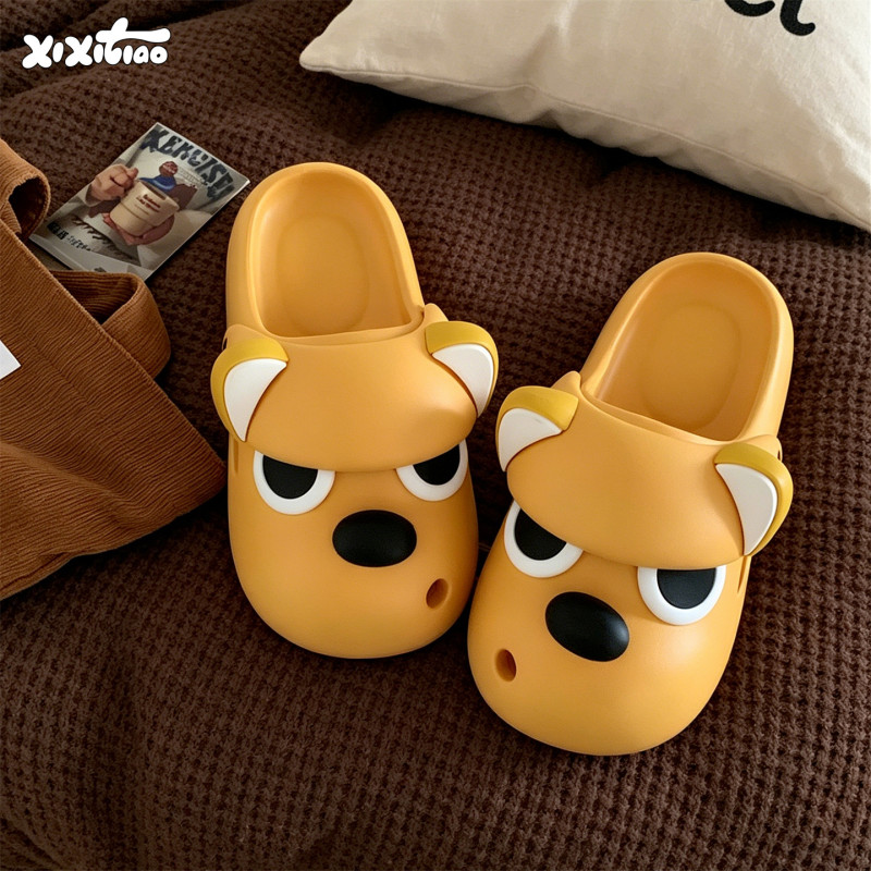 Thin Strips Quirky Angry Puppy Clogs for Women, Non-Slip Thick-Soled Beach Water Play Summer Sandals with Slight Arch Support and Closed Toe Thin Strips Quirky Angry Puppy Clogs for Women, Non-Slip Thick-Soled Beach Water Play Summer Sandals with Slight Arch Support and Closed Toe