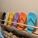 flip-flops ບາງໆສໍາລັບແມ່ຍິງ ins trendy summer outer wear fashionable flip-flops beach slippers non-slip sandals sandals plywood