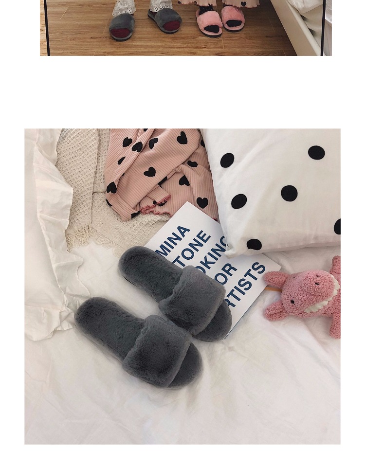 Dải mỏng Phong cách Bắc Âu đơn giản trong nhà dép cotton trong nhà mùa đông ấm áp chống trượt sang trọng giày sandal nữ đi học cấp 2