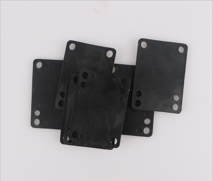 Four Wheels Sliding Plate Bridge Spacer Thickened Damping Spacer Double Warped Long Plate PU Bracket Soft Rubber Mat Heightening Pad 2 Pieces Fit