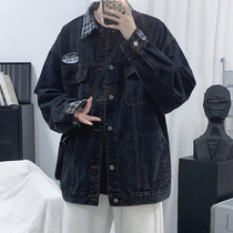 Denim coat mens Korean trend Japanese autumn new mens jacket Tide brand ins Hong Kong wind gown spring and autumn