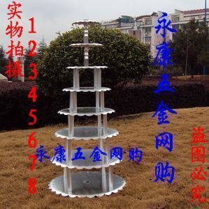 Baking tools World shop square appliances 8-layer four-column aluminum alloy cake shelf 8-layer wedding gift birthday seat