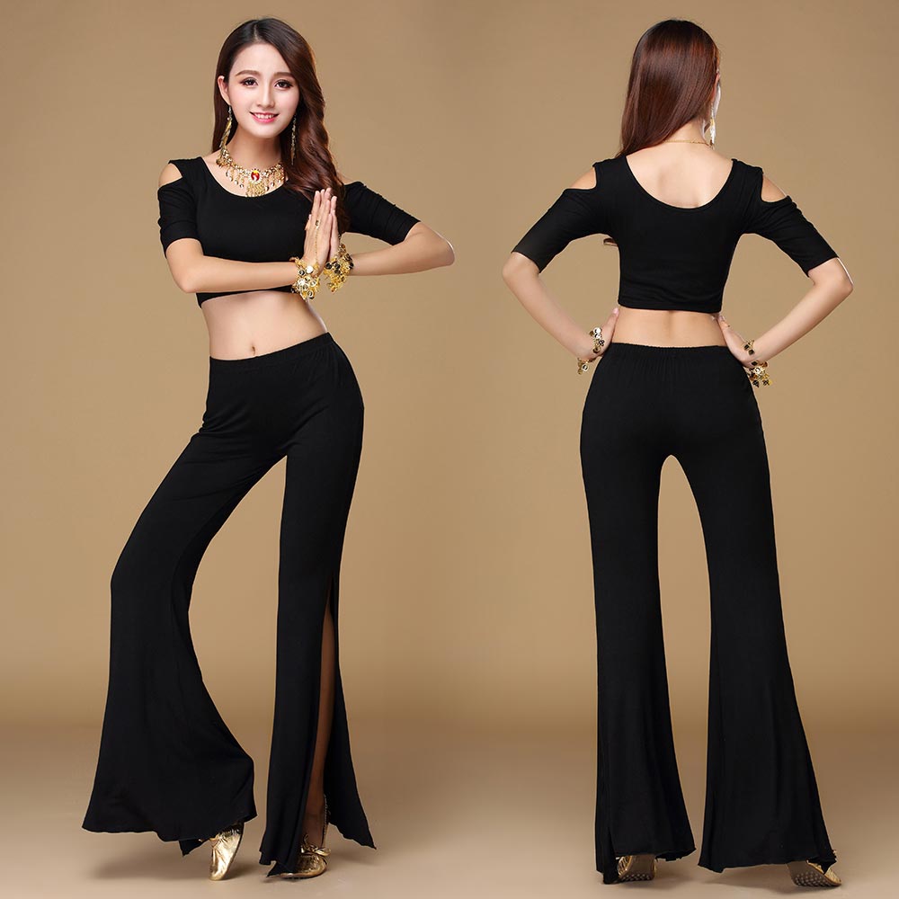 Neon Sharpy Yoga Practice Service 2021 New Modale Short Sleeve Open Fork Horn Pants Belly Dance Practice Suit