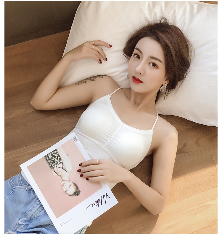 Nón điểm mùa hè làm đẹp trở lại rỗng yếm nữ chạm đáy thường xuyên gợi cảm phụ nữ hoang dã vành đai ngực pad hàng đầu đồ đôi nam nữ
