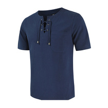 2022 Summer Men China Knots Young Men Big Code Fat People T-Shirt Strap Tying Rope Short Sleeve Small Coat Fashion Tide