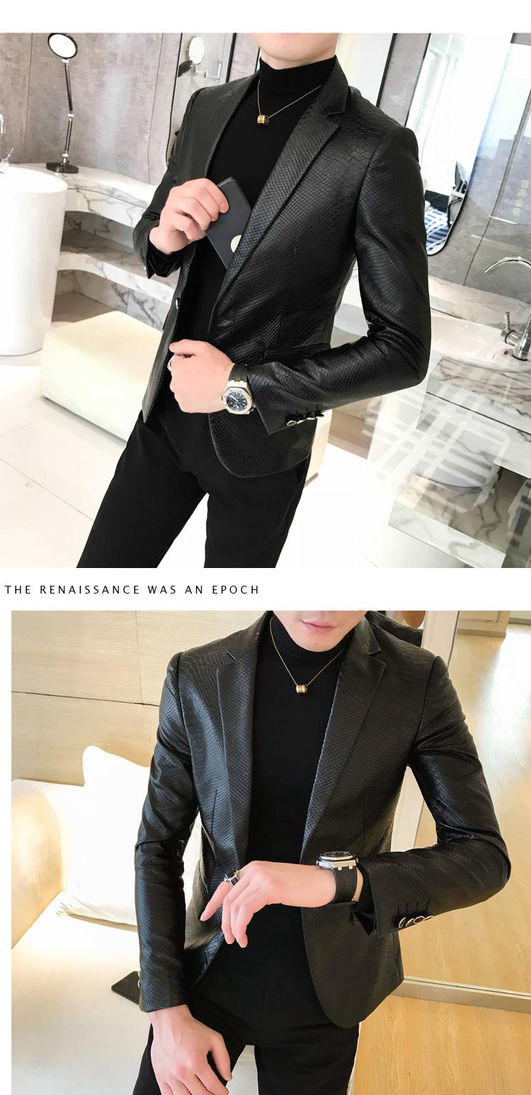 Mẫu cá tính 2019 xuân hè chủ nhà nghi lễ da nam slim slim da phù hợp với xu hướng áo khoác da nam - Quần áo lông thú áo parka nam