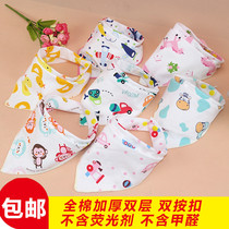 Cotton double layer baby saliva towel Absorbent cotton baby bib Newborn triangle towel bib