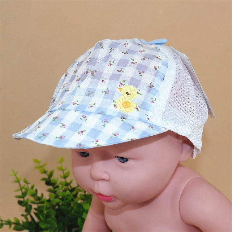 Beautiful crown pediatrics Summer full cotton cotton cloth hat Net face sunhat baby hat pure cotton baby hat