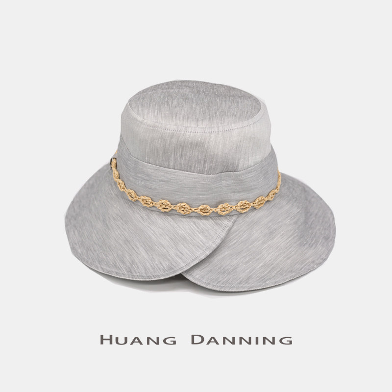 HUANGDANNING originally designed high-defining hat type French elegant eaves hat summer sun shade hat